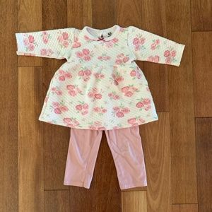 Little Me Toddler Baby Girls Pink Floral Winter Dress Leggings Set 24 Months